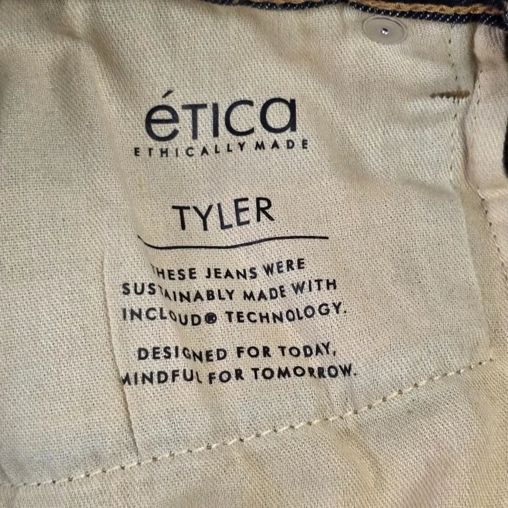 Etica Women's 24 Tyler High Rise Straight‎ Leg Jeans Dark Wash Button Fly NWT